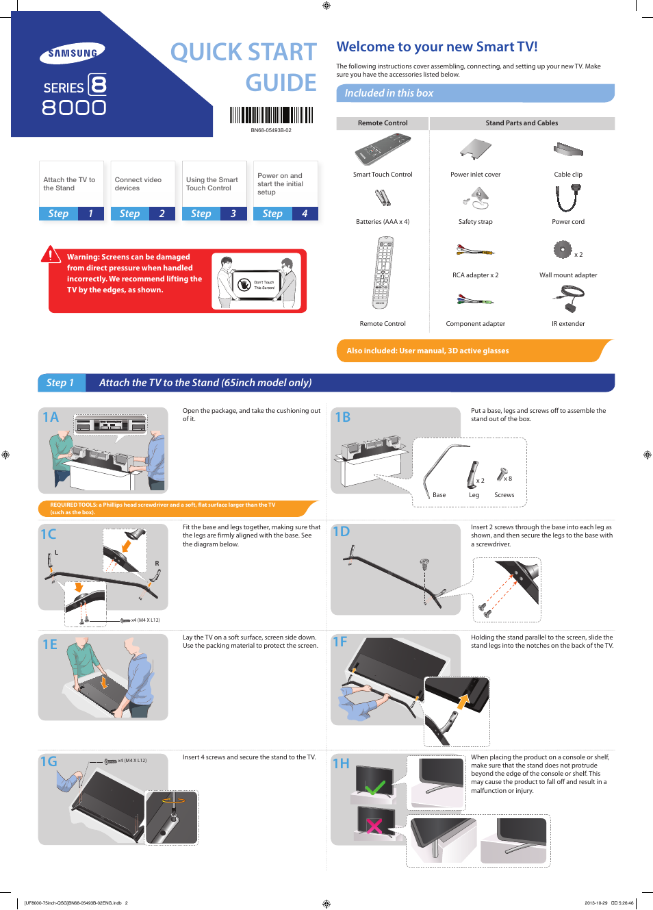 Samsung UN75F8000AFXZA User Manual | 2 pages