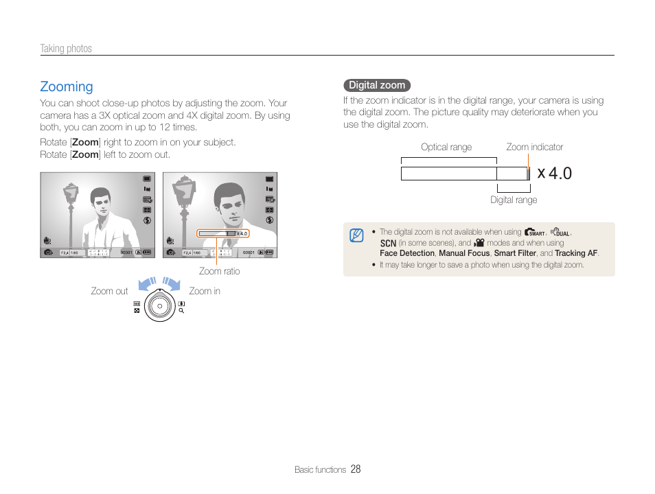 Zooming | Samsung EC-TL500ZBPBUS User Manual | Page 29 / 129