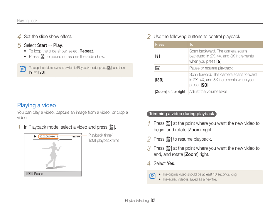 Playing a video, Playing a video ……………………………… 82 | Samsung EC-TL500ZBPBUS User Manual | Page 83 / 129