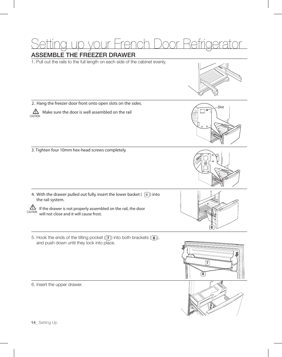 Setting up your french door refrigerator | Samsung RF26XAEPN-XAA User Manual | Page 14 / 88