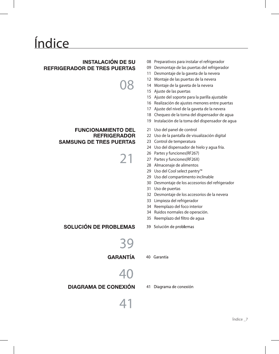 Índice | Samsung RF26XAEPN-XAA User Manual | Page 53 / 88