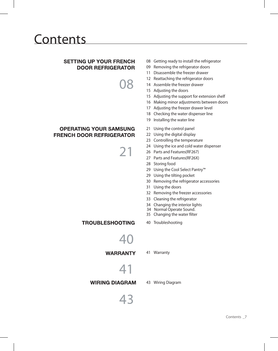 Samsung RF26XAEPN-XAA User Manual | Page 7 / 88