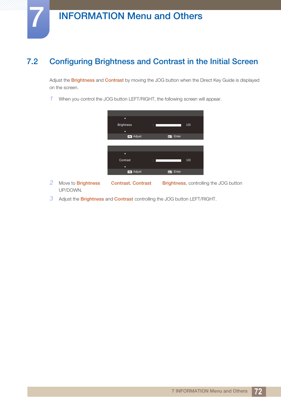 Information menu and others | Samsung LS24C570HL-ZA User Manual | Page 72 / 100