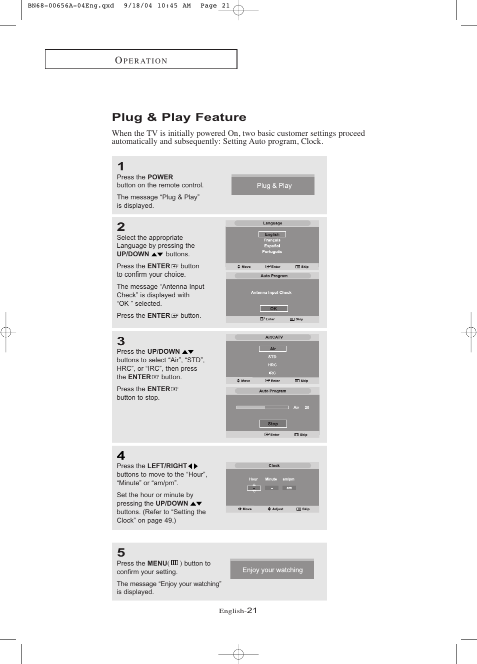 Plug & play feature | Samsung LTP266WX-XAC User Manual | Page 26 / 79