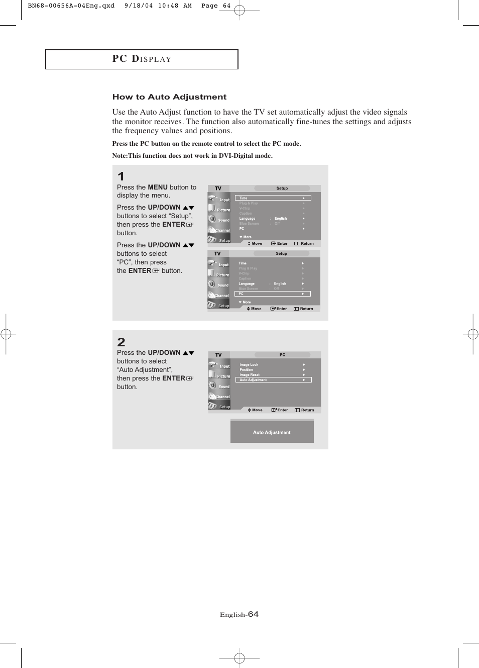 How to auto adjustment, P c d | Samsung LTP266WX-XAC User Manual | Page 69 / 79