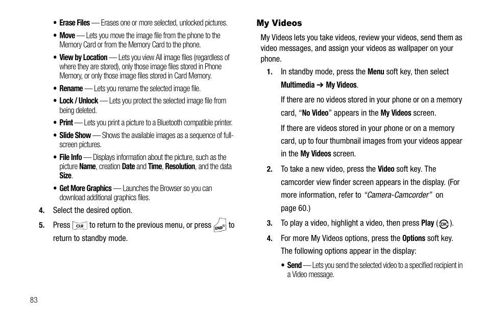 My videos | Samsung SCH-R550ZKACRI User Manual | Page 86 / 152