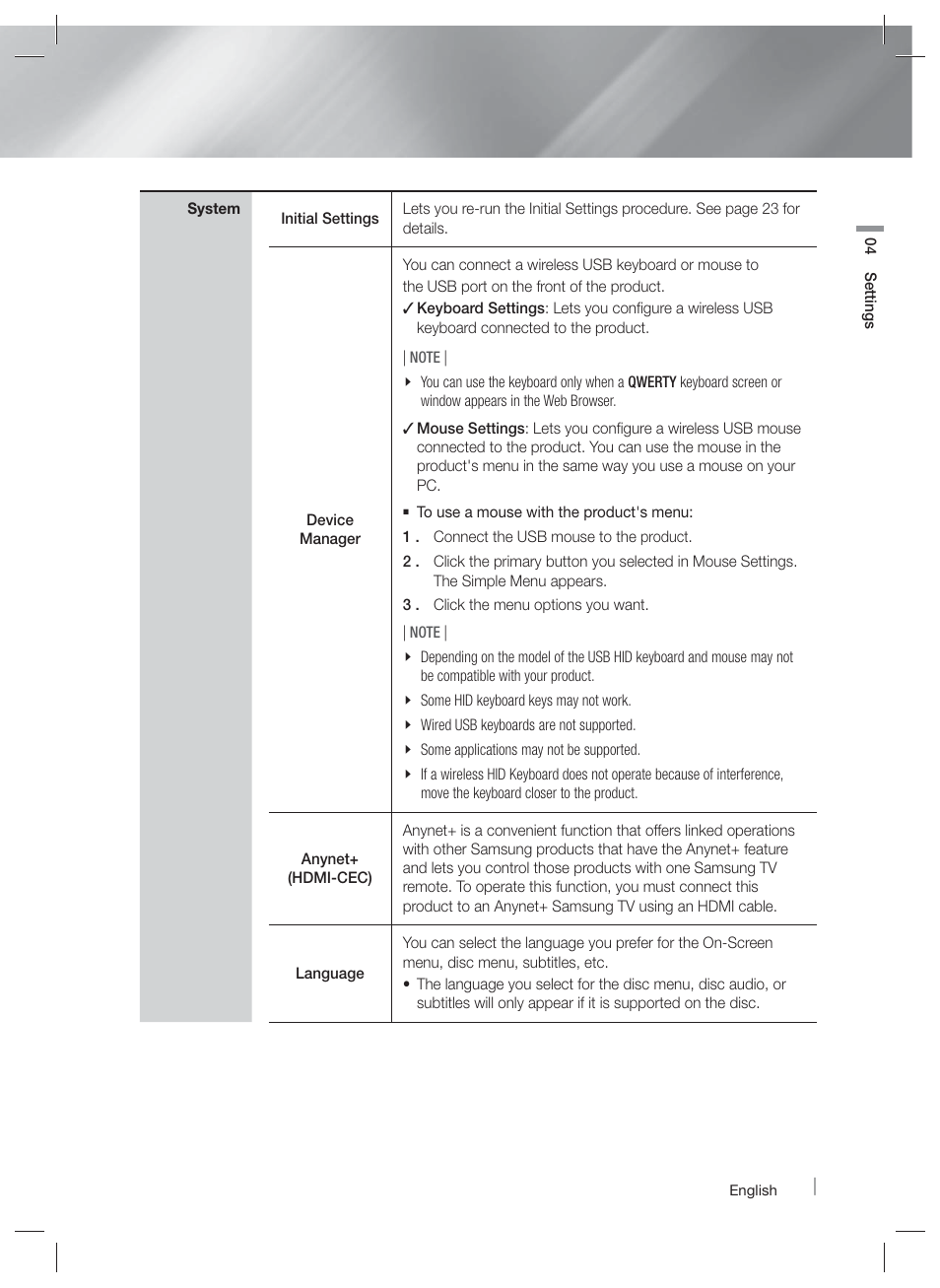 Samsung HT-E5400-ZA User Manual | Page 29 / 65