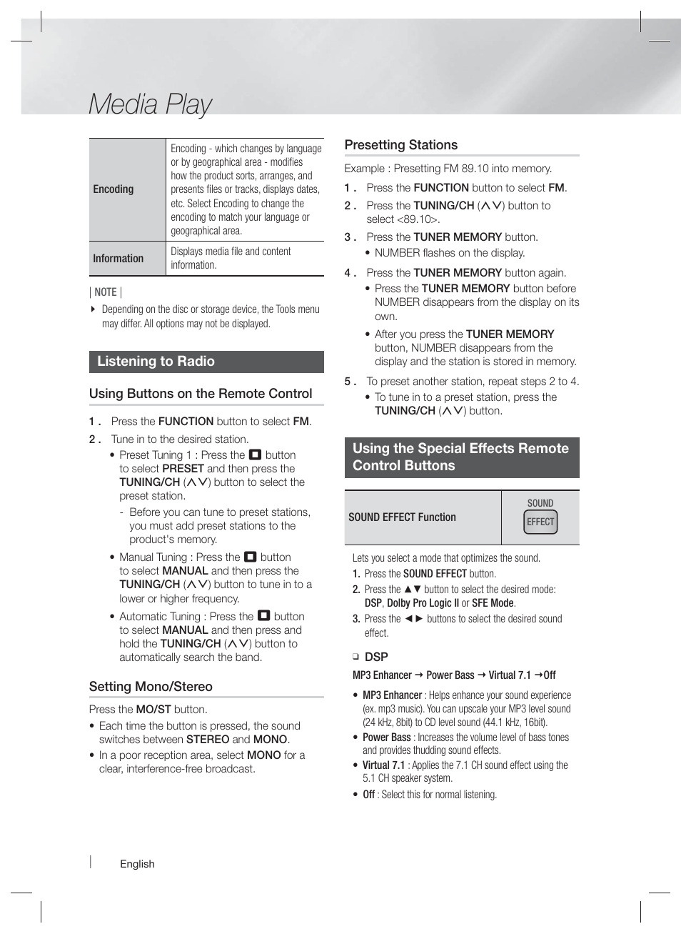 Media play | Samsung HT-E5400-ZA User Manual | Page 48 / 65