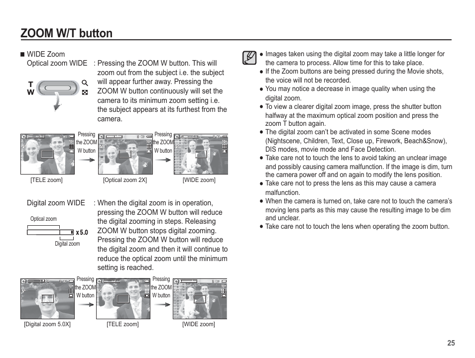 Zoom w/t button | Samsung EC-SL201SBA-US User Manual | Page 26 / 98