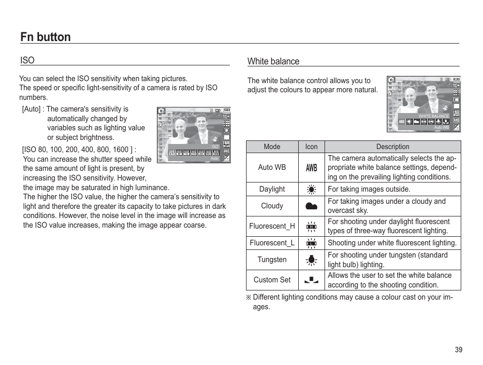 Fn button | Samsung EC-SL201SBA-US User Manual | Page 40 / 98