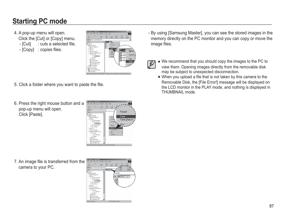 Starting pc mode | Samsung EC-SL201SBA-US User Manual | Page 88 / 98