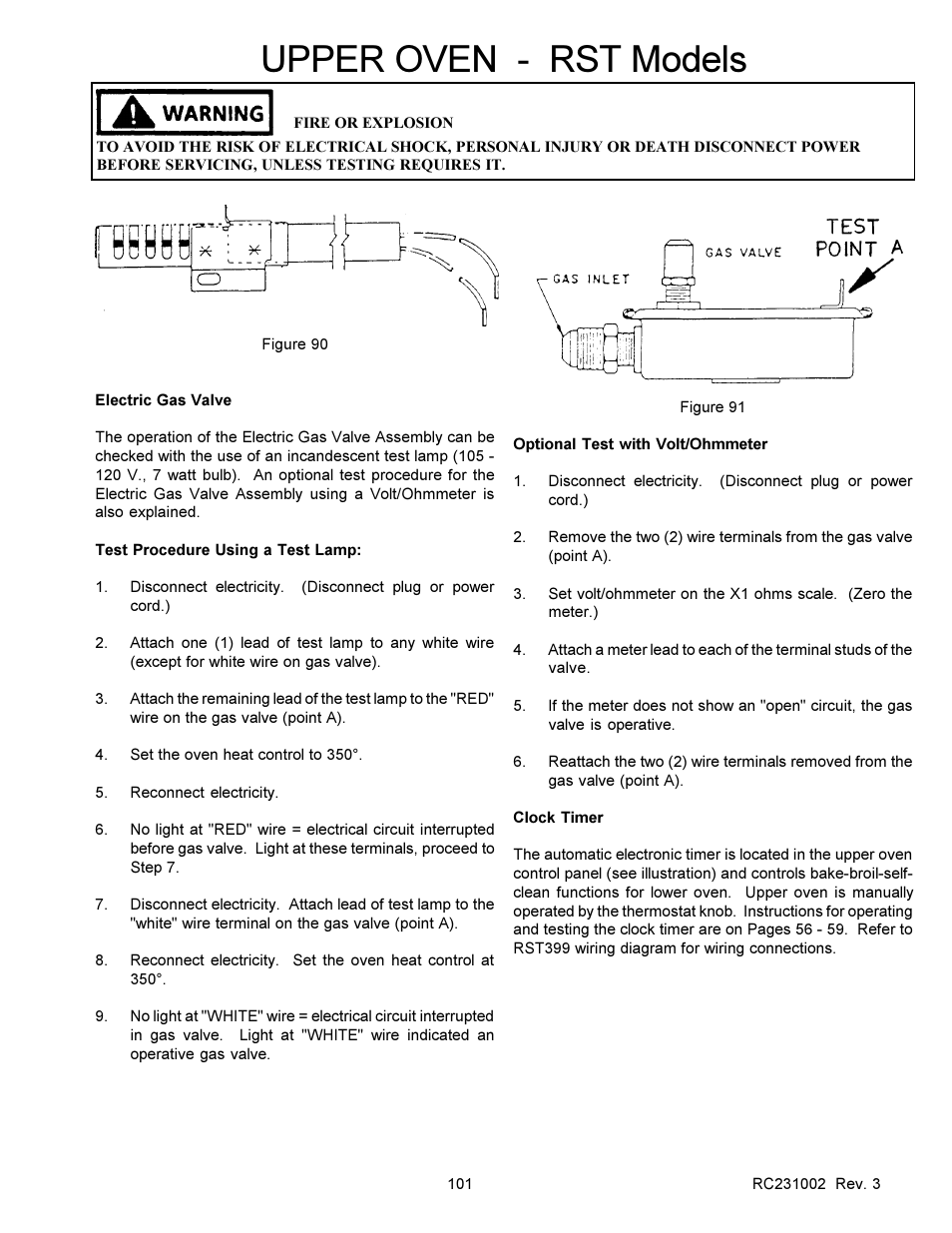 Upper oven - rst models | Amana RSS User Manual | Page 102 / 124