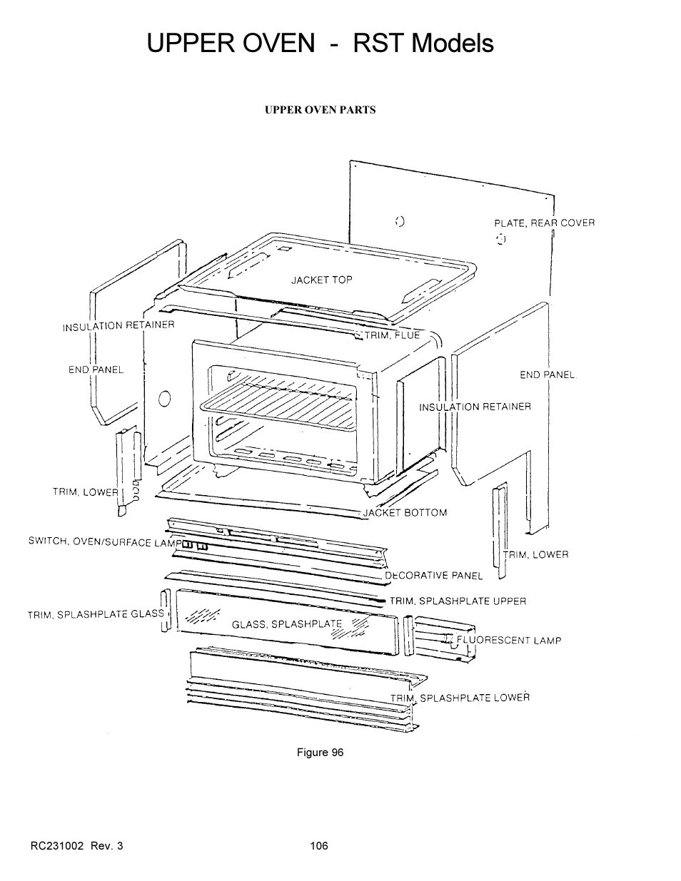 Upper oven - rst models | Amana RSS User Manual | Page 107 / 124