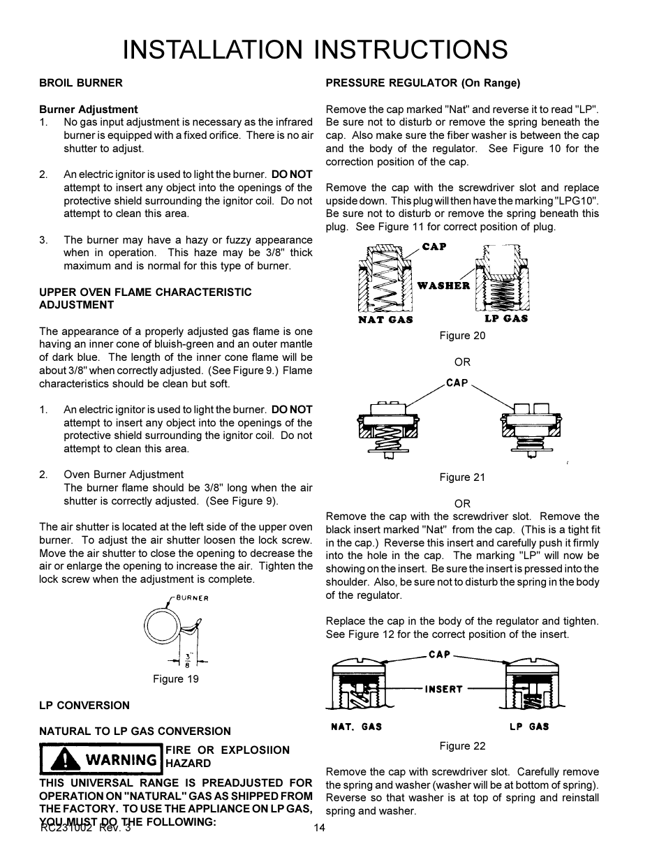 Installation instructions | Amana RSS User Manual | Page 15 / 124