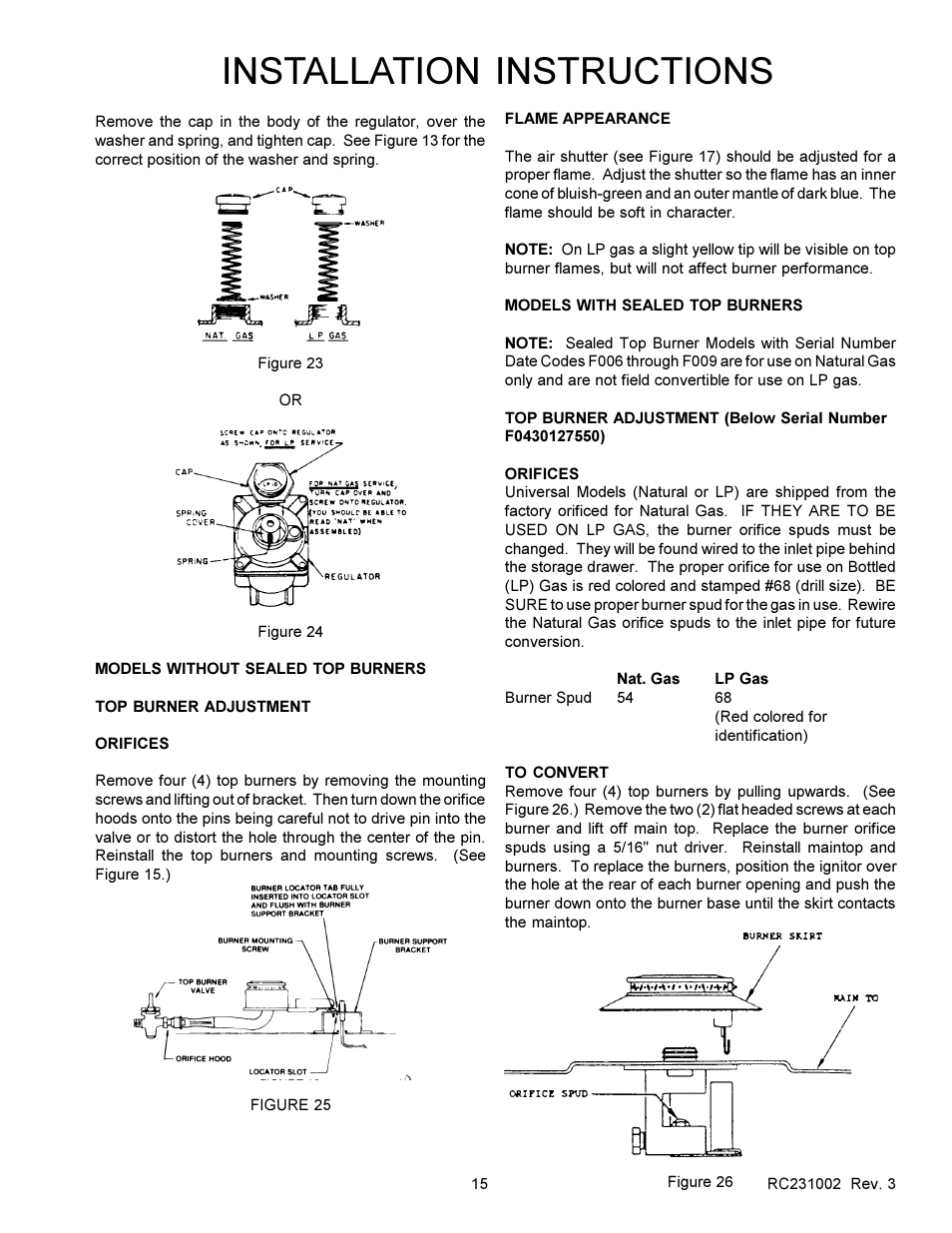 Installation instructions | Amana RSS User Manual | Page 16 / 124