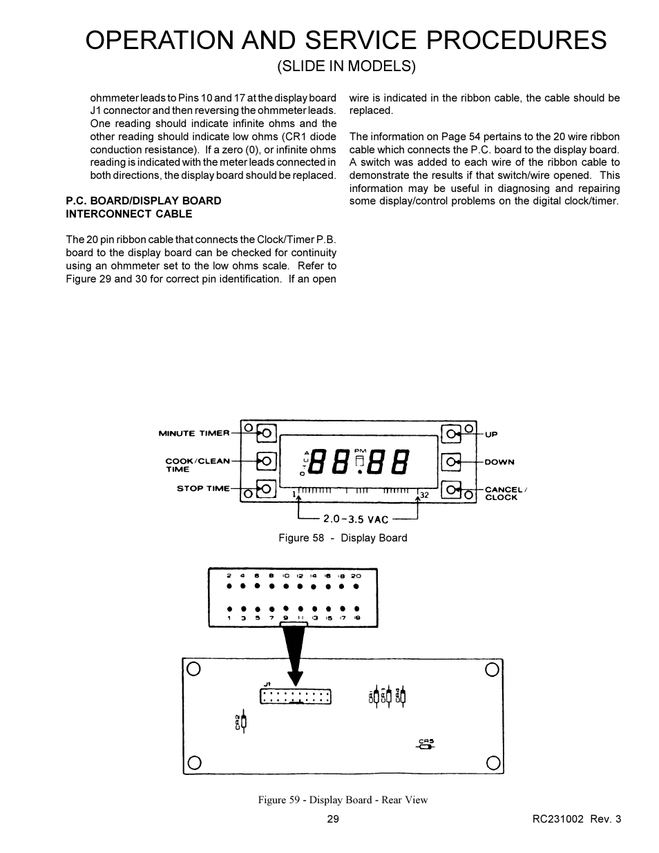 Operation and service procedures, Slide in models) | Amana RSS User Manual | Page 30 / 124