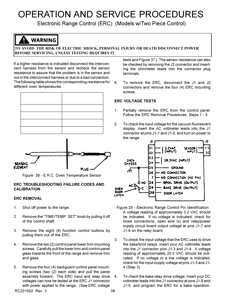 Operation and service procedures | Amana RSS User Manual | Page 39 / 124