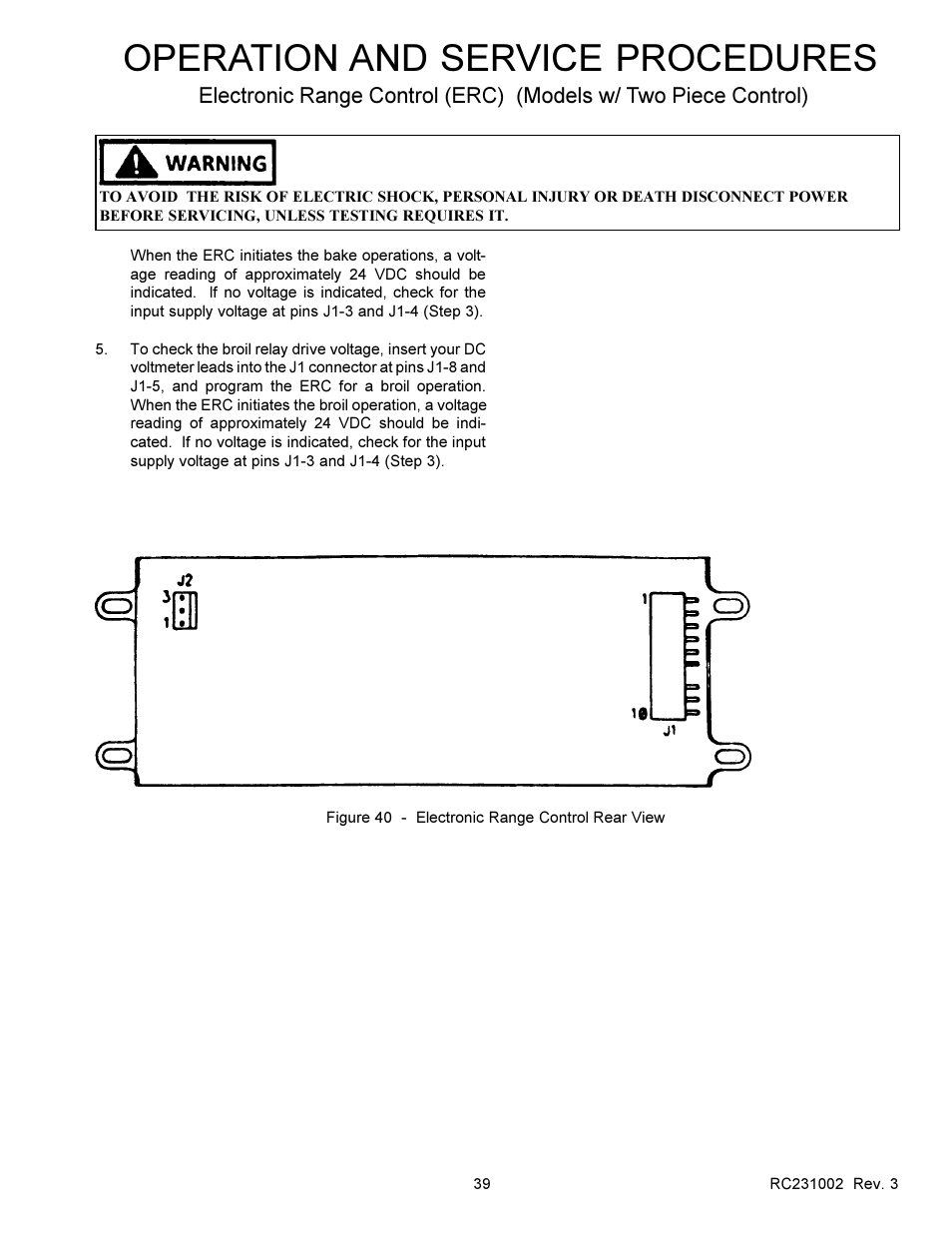 Operation and service procedures | Amana RSS User Manual | Page 40 / 124