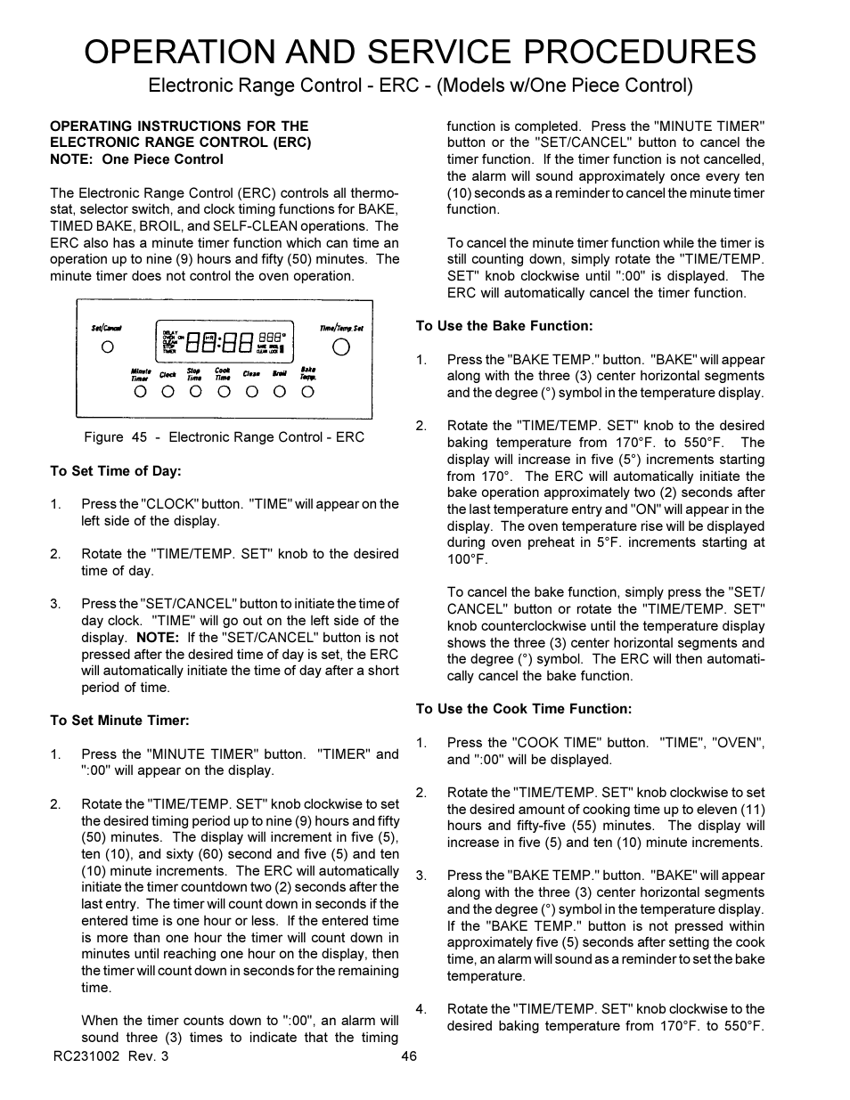 Operation and service procedures | Amana RSS User Manual | Page 47 / 124