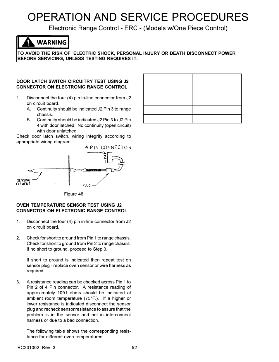 Operation and service procedures | Amana RSS User Manual | Page 53 / 124