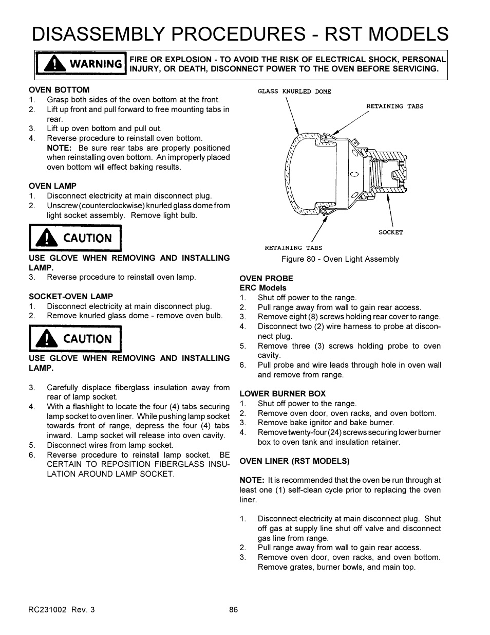 Disassembly procedures - rst models | Amana RSS User Manual | Page 87 / 124