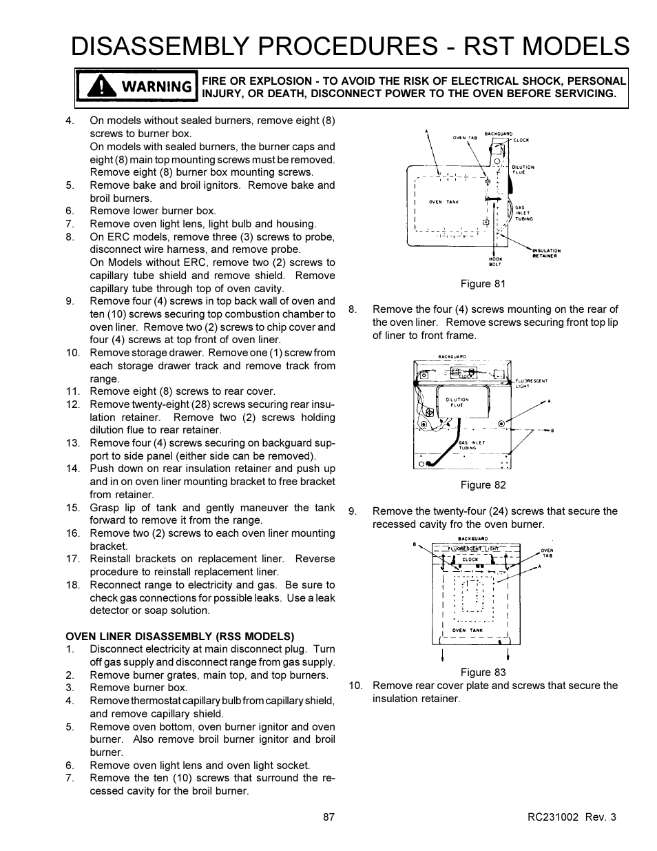 Disassembly procedures - rst models | Amana RSS User Manual | Page 88 / 124