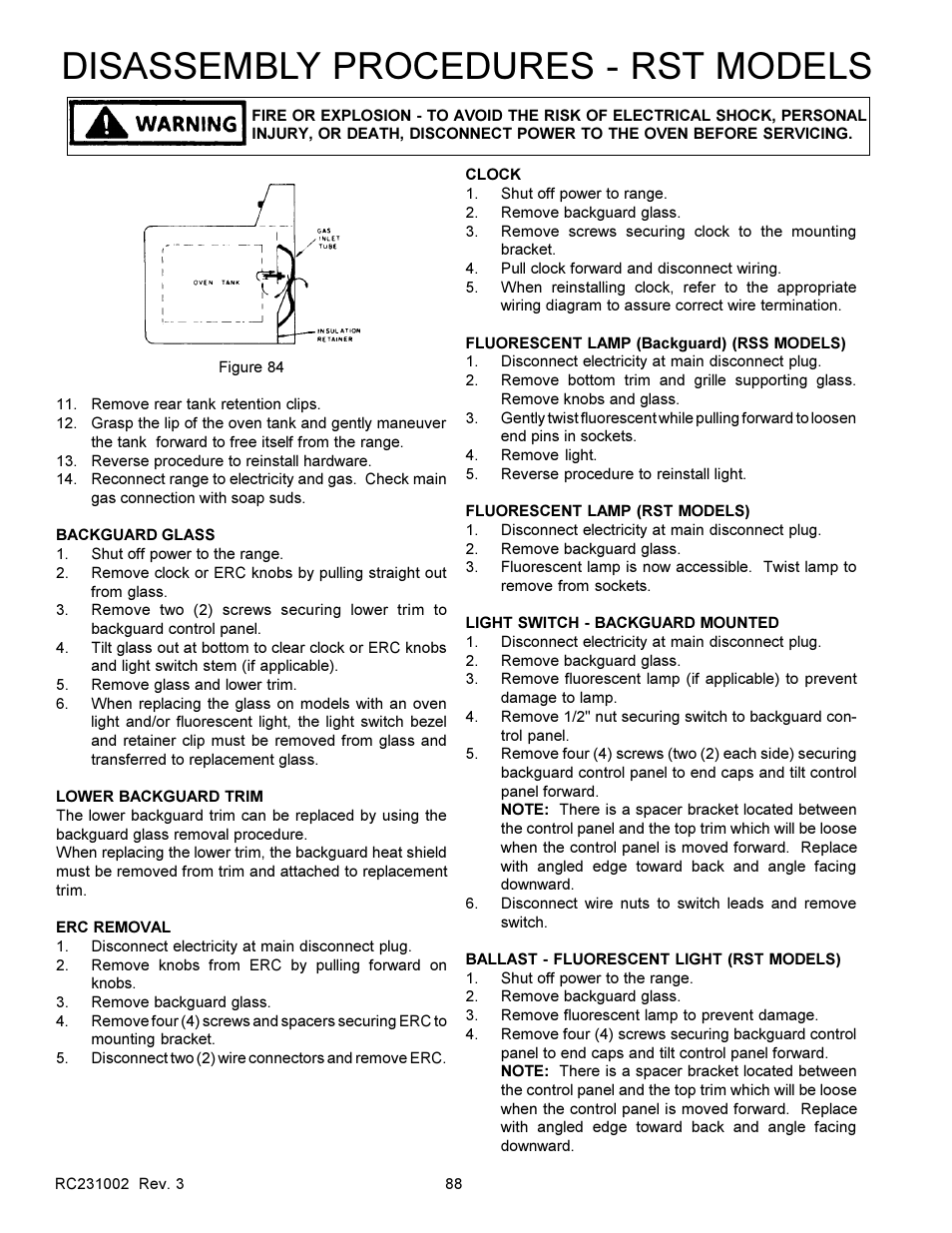 Disassembly procedures - rst models | Amana RSS User Manual | Page 89 / 124