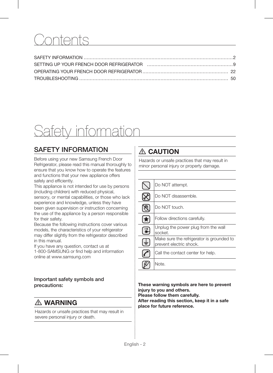 Samsung RF23HSESBSR-AA User Manual | Page 2 / 168