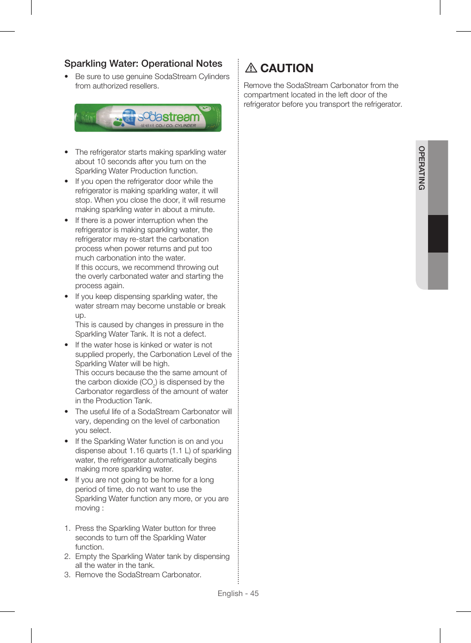 Caution | Samsung RF23HSESBSR-AA User Manual | Page 45 / 168