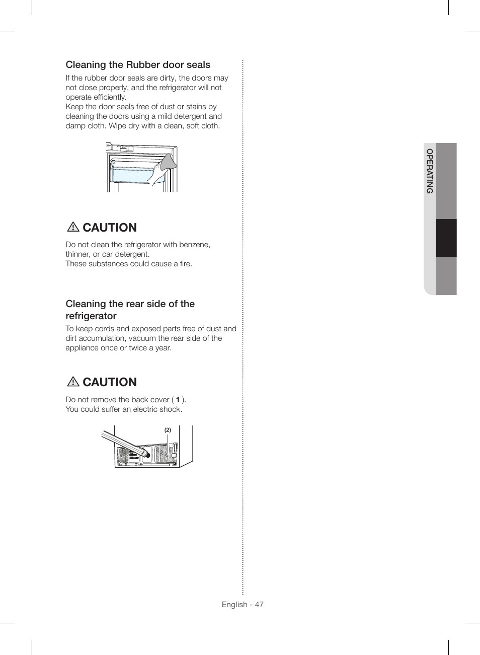 Caution | Samsung RF23HSESBSR-AA User Manual | Page 47 / 168