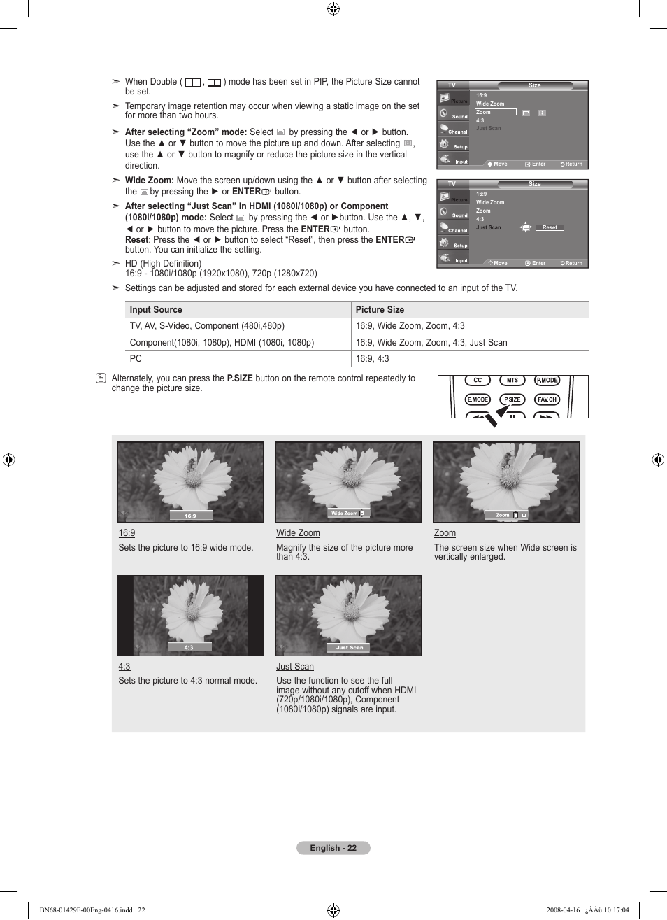 Samsung LN52A610A3RXZP User Manual | Page 24 / 129