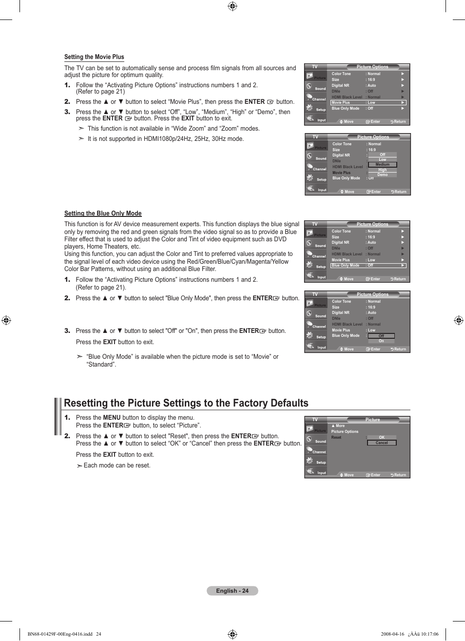 Samsung LN52A610A3RXZP User Manual | Page 26 / 129