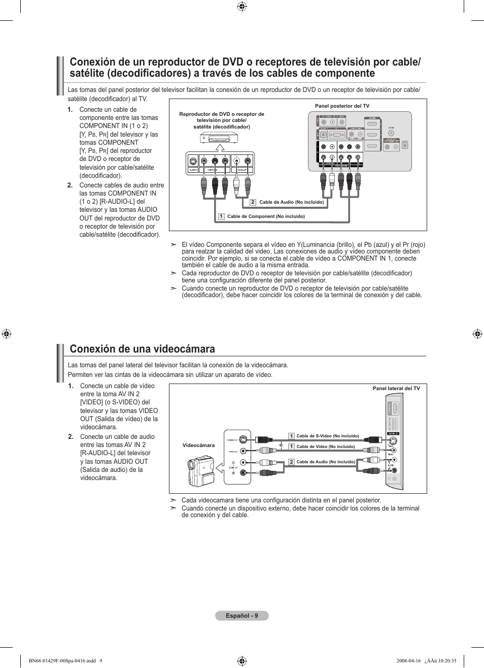 Conexión de una videocámara | Samsung LN52A610A3RXZP User Manual | Page 75 / 129
