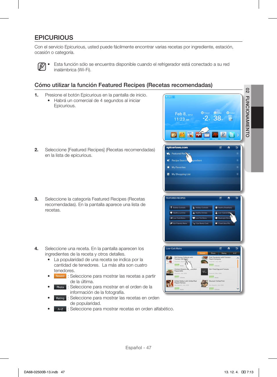 Epicurious | Samsung RSG309AARS-XAA User Manual | Page 139 / 184