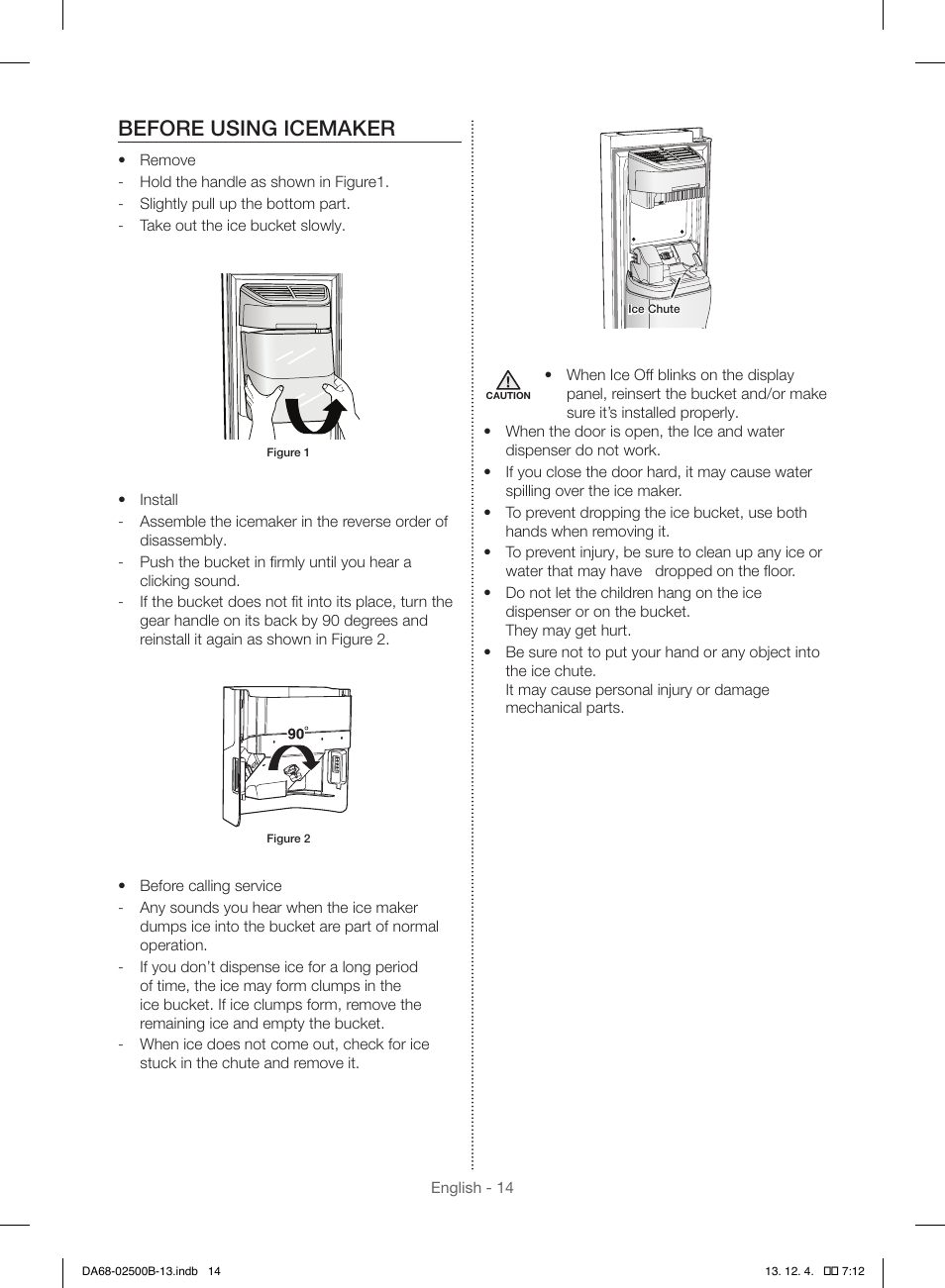 Before using icemaker | Samsung RSG309AARS-XAA User Manual | Page 14 / 184