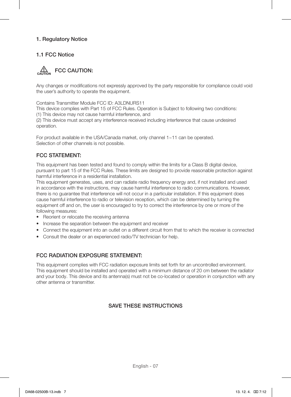 Samsung RSG309AARS-XAA User Manual | Page 7 / 184