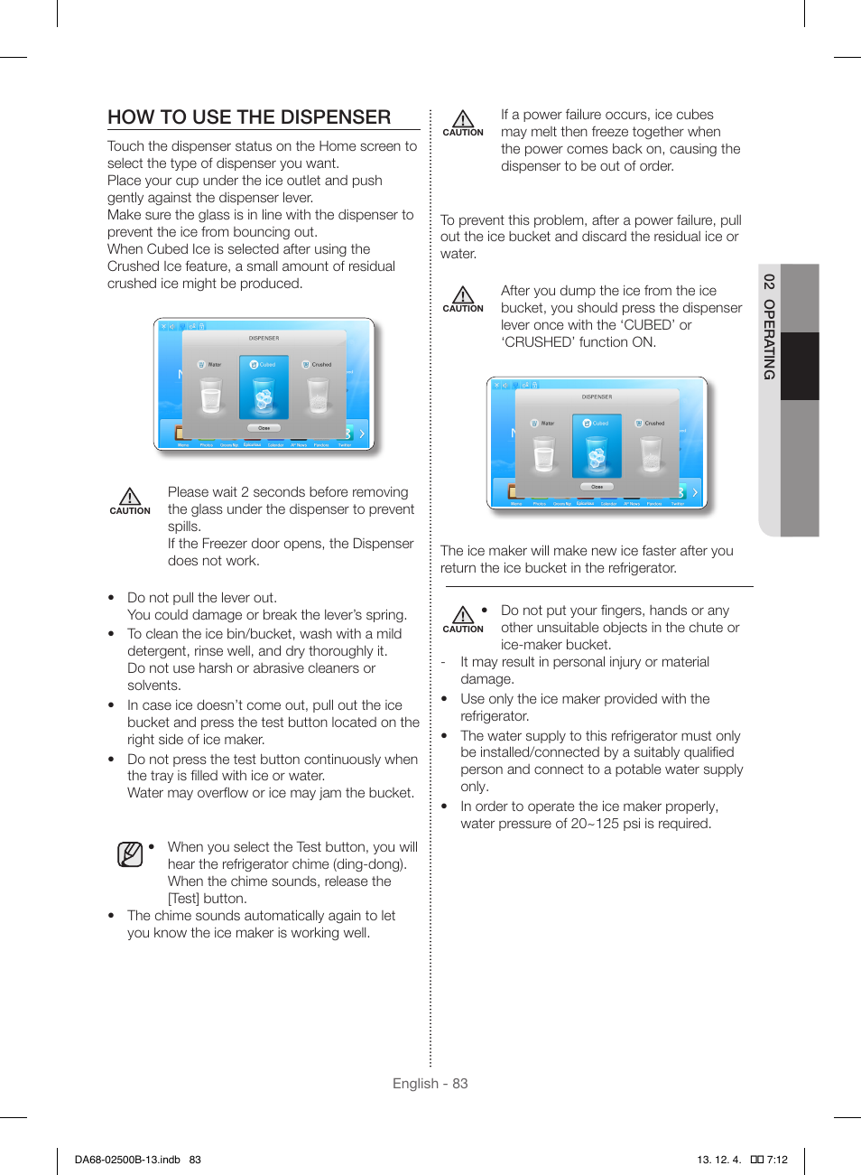 How to use the dispenser | Samsung RSG309AARS-XAA User Manual | Page 83 / 184