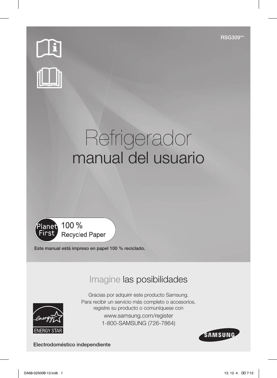 Refrigerador, Manual del usuario, Imagine las posibilidades | Samsung RSG309AARS-XAA User Manual | Page 93 / 184