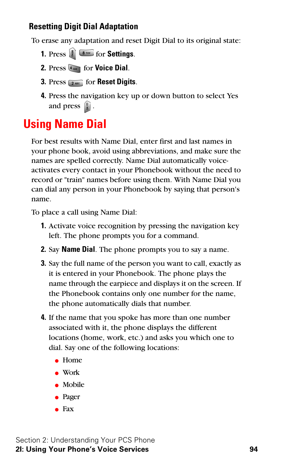Using name dial, Resetting digit dial adaptation | Samsung SPH-A620ZSSXAR User Manual | Page 102 / 181