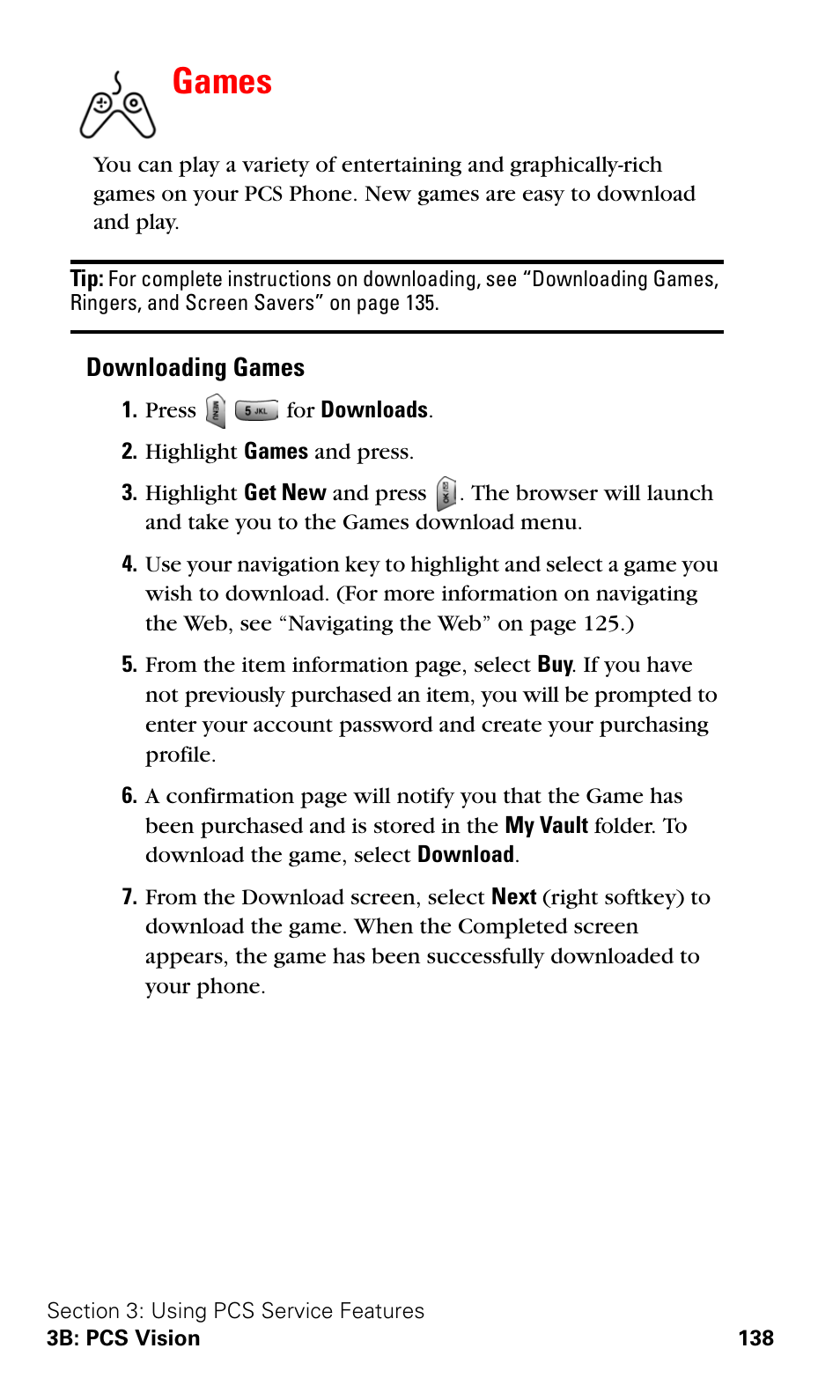 Games | Samsung SPH-A620ZSSXAR User Manual | Page 146 / 181