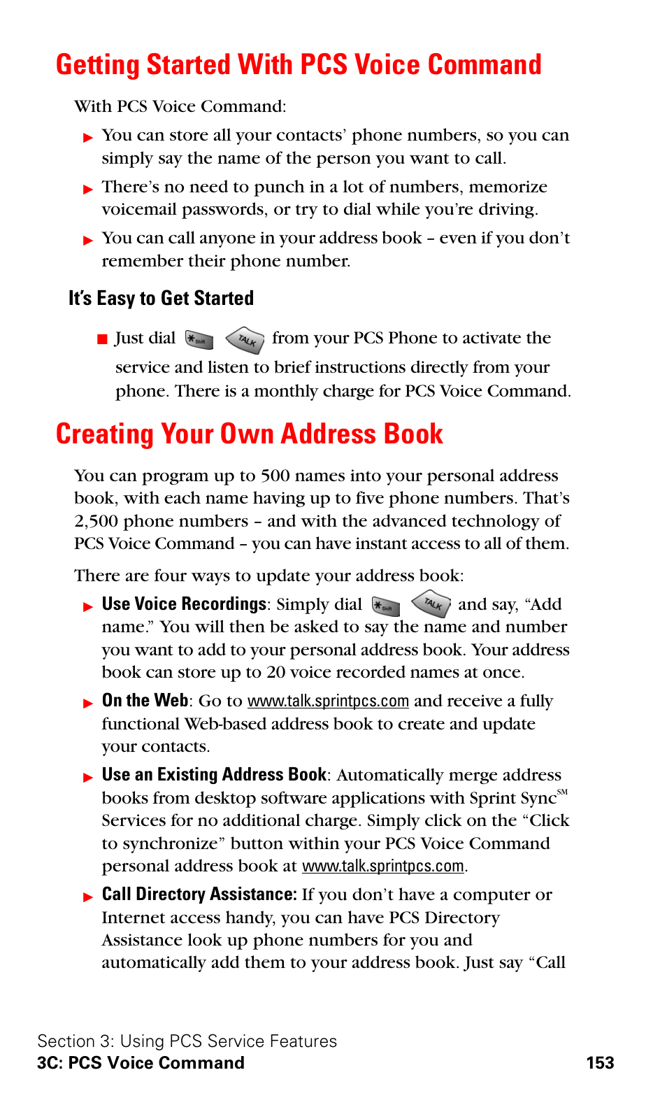 Getting started with pcs voice command, Creating your own address book, It’s easy to get started | Samsung SPH-A620ZSSXAR User Manual | Page 161 / 181
