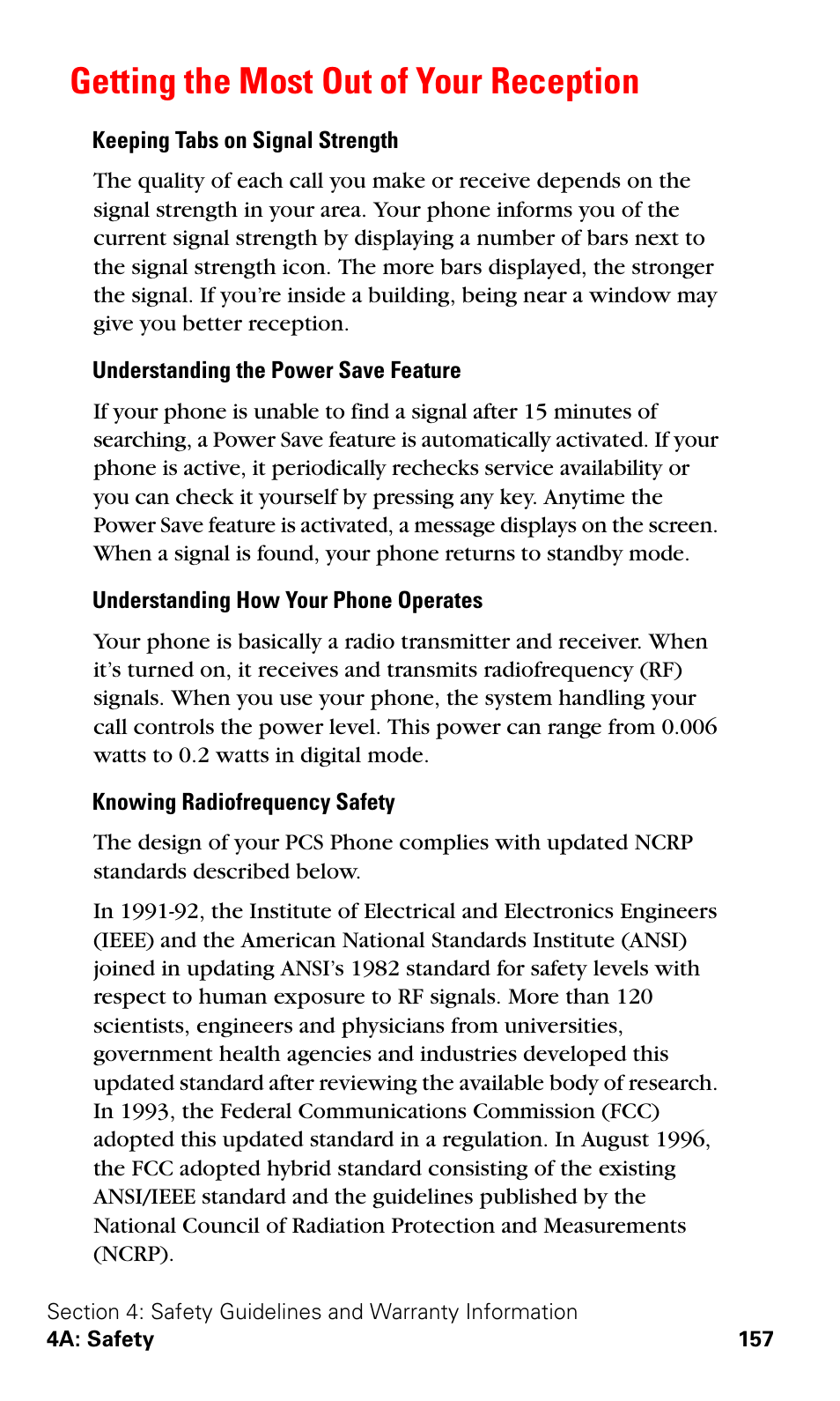 Getting the most out of your reception | Samsung SPH-A620ZSSXAR User Manual | Page 165 / 181