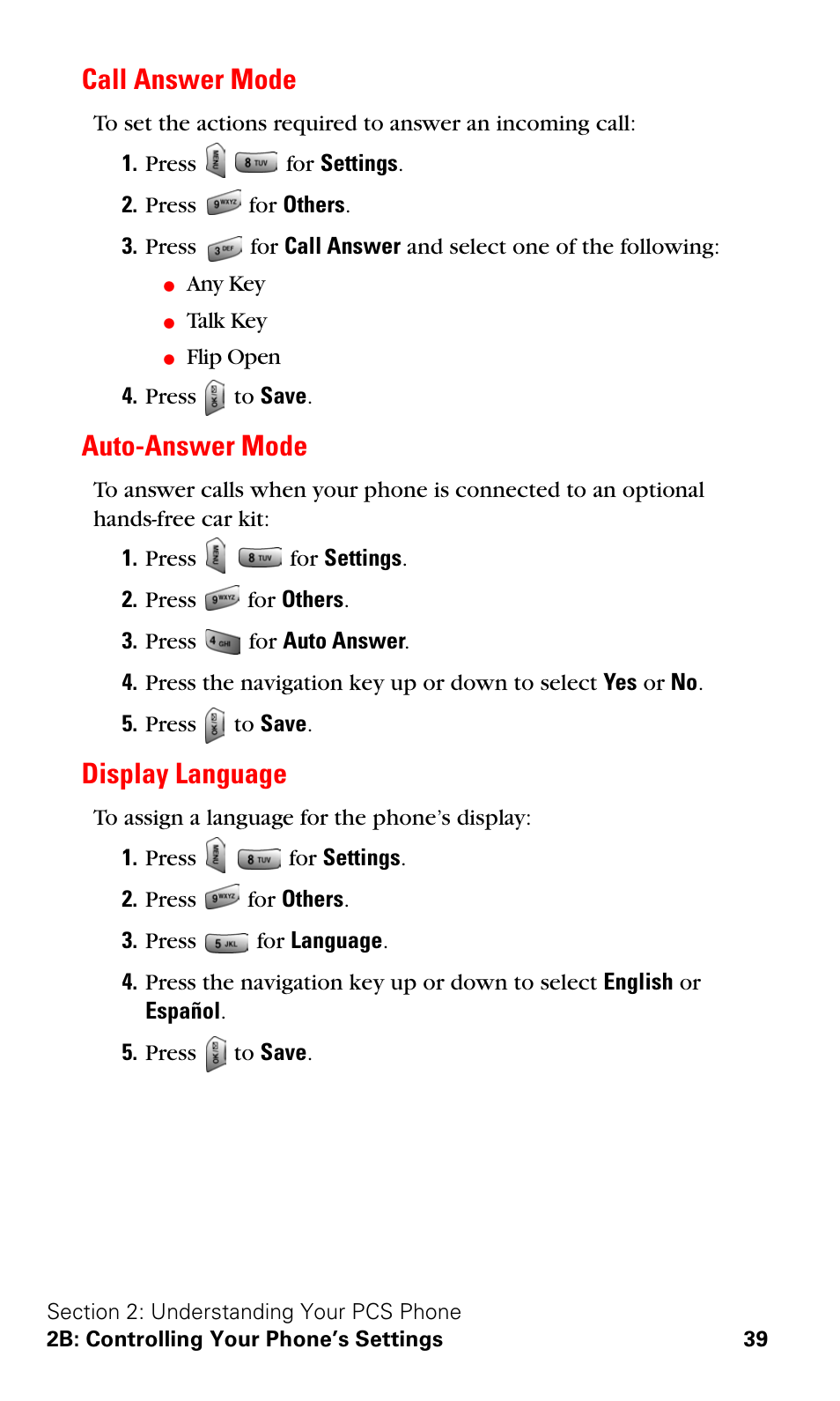 Call answer mode, Auto-answer mode, Display language | Call answer mode auto-answer mode display language | Samsung SPH-A620ZSSXAR User Manual | Page 47 / 181