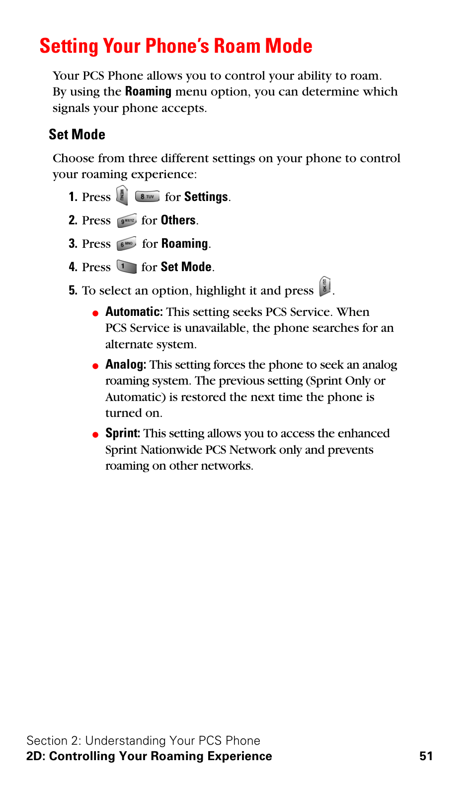 Setting your phone’s roam mode, Set mode | Samsung SPH-A620ZSSXAR User Manual | Page 59 / 181