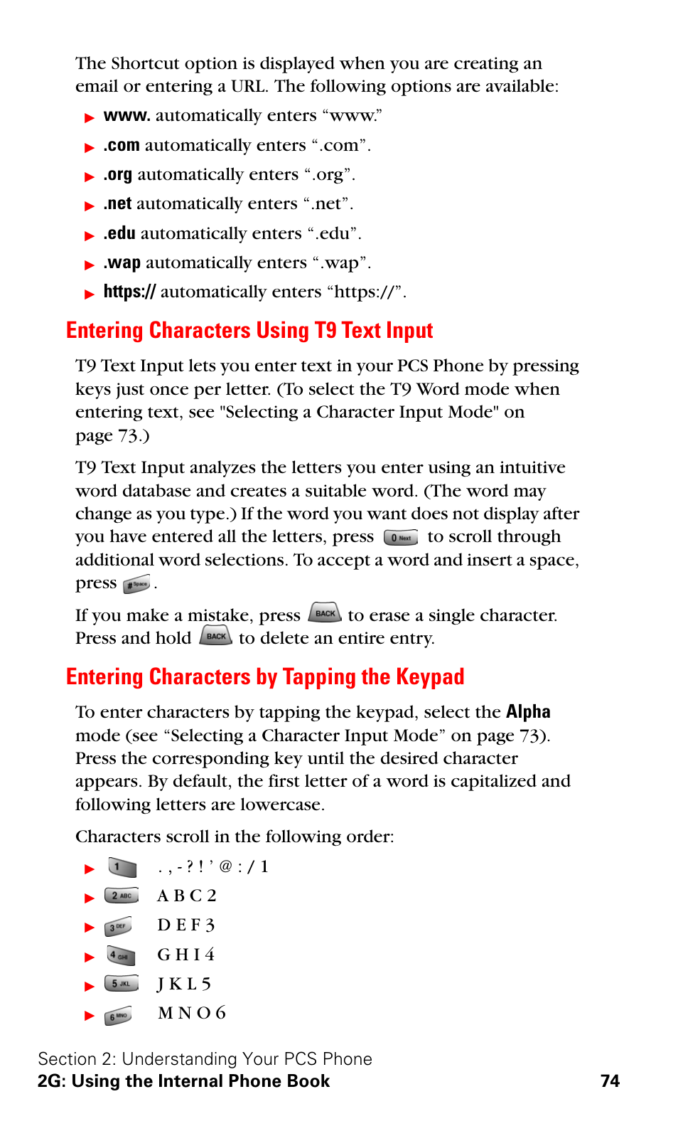 Entering characters using t9 text input, Entering characters by tapping the keypad | Samsung SPH-A620ZSSXAR User Manual | Page 82 / 181