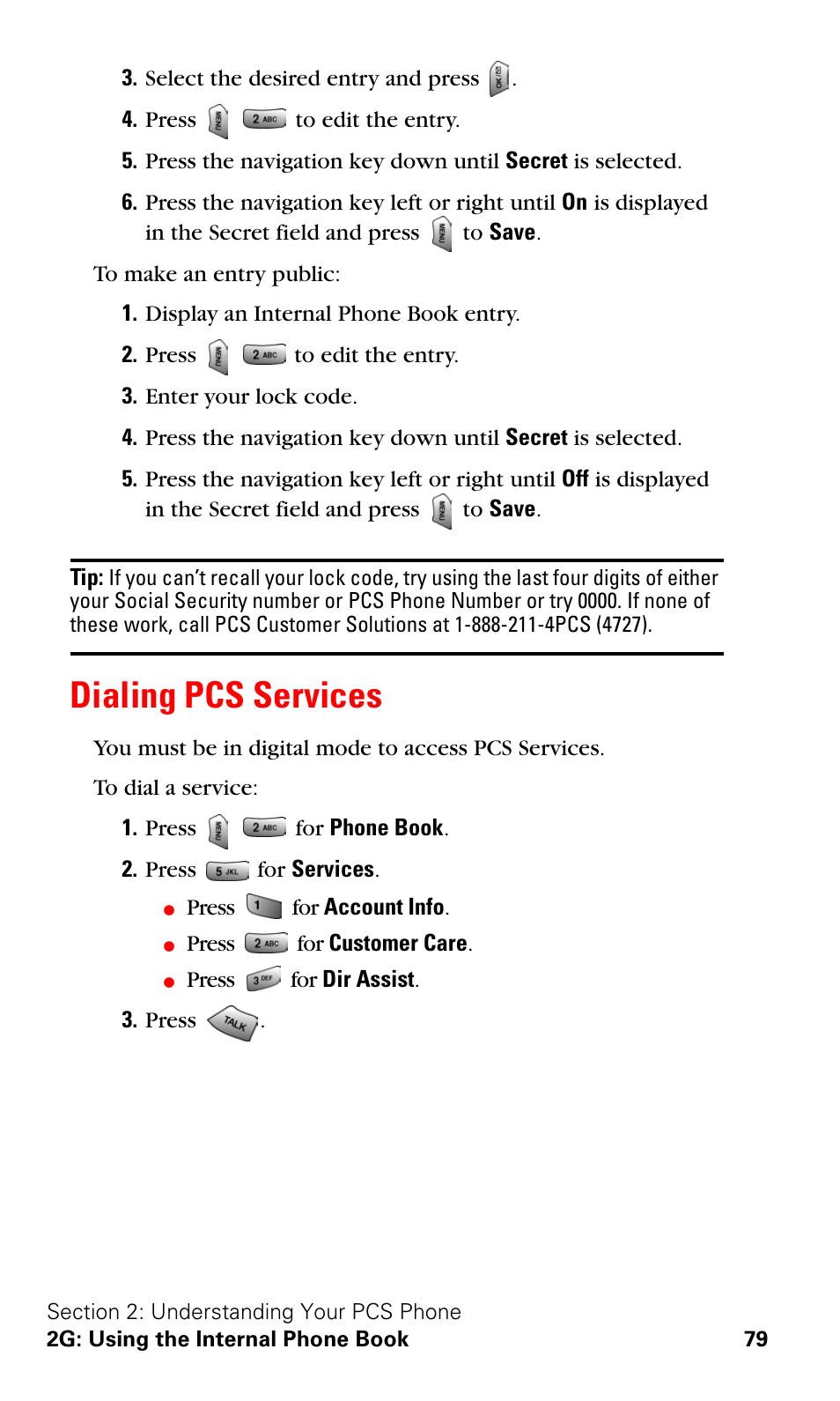 Dialing pcs services | Samsung SPH-A620ZSSXAR User Manual | Page 87 / 181
