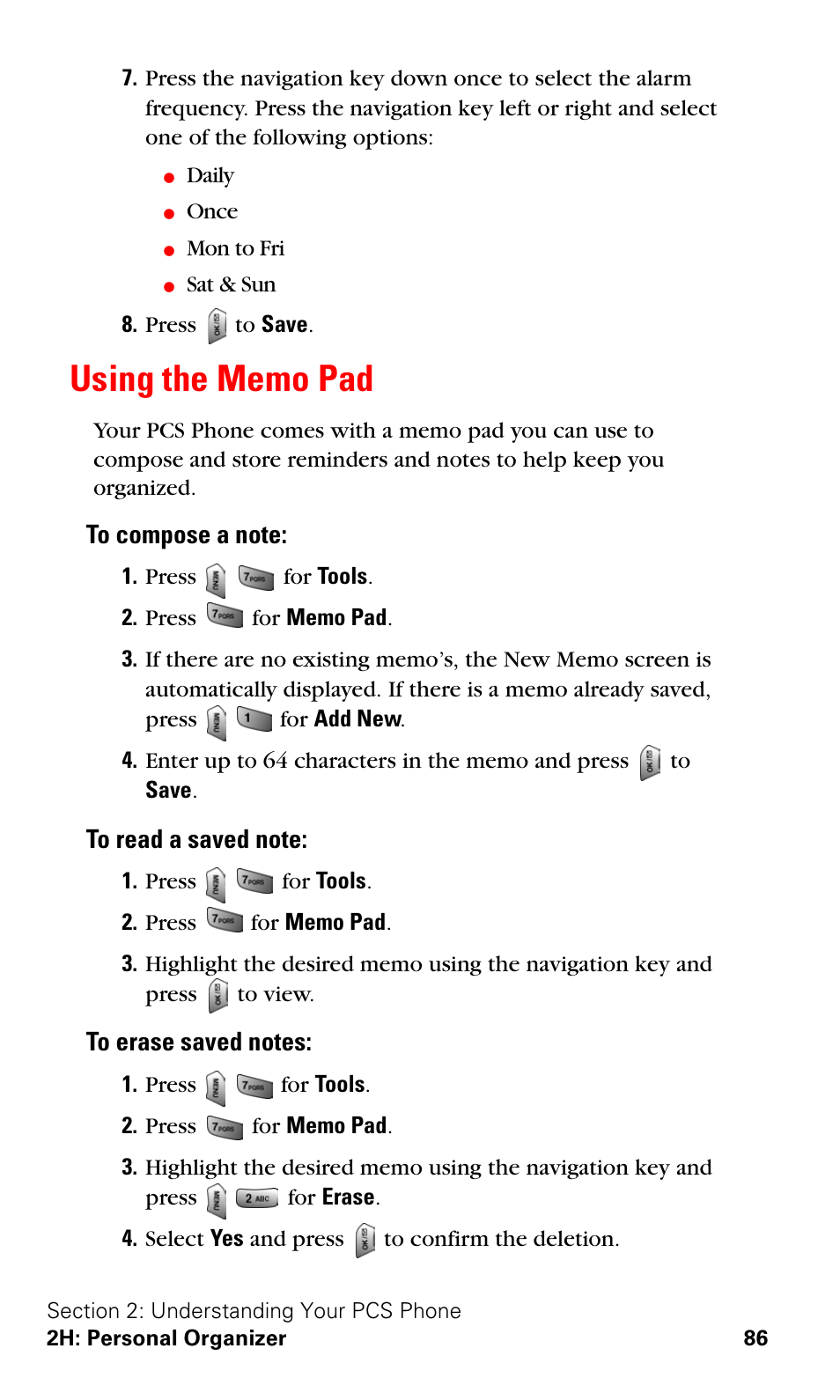 Using the memo pad | Samsung SPH-A620ZSSXAR User Manual | Page 94 / 181