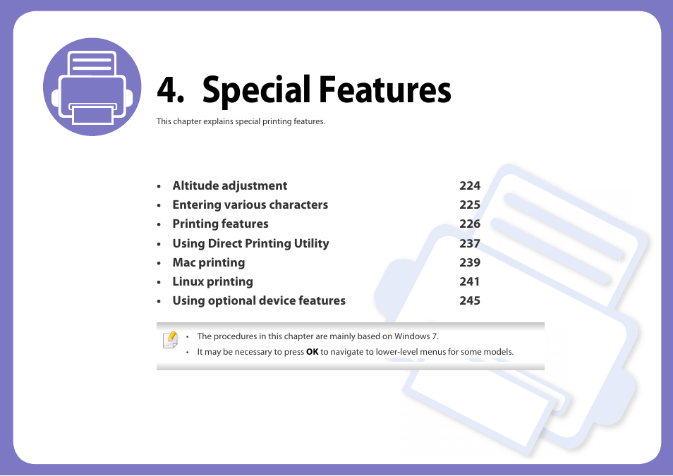 Special features | Samsung SL-C1810W-XAA User Manual | Page 223 / 308