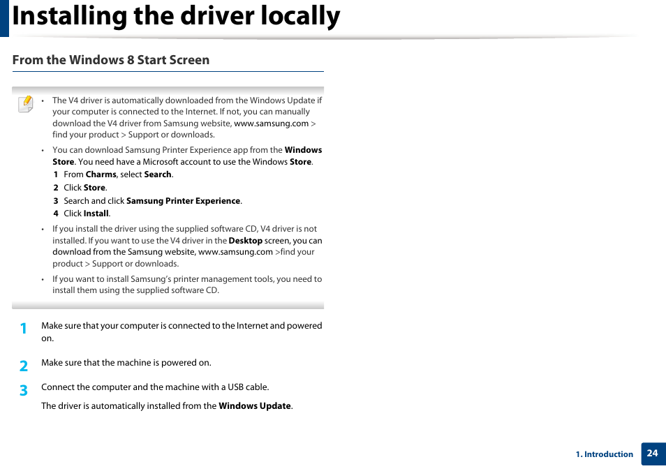 Installing the driver locally | Samsung SL-C1810W-XAA User Manual | Page 24 / 308