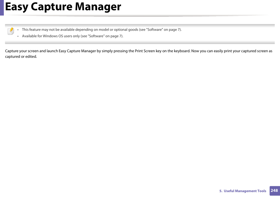 Easy capture manager | Samsung SL-C1810W-XAA User Manual | Page 248 / 308